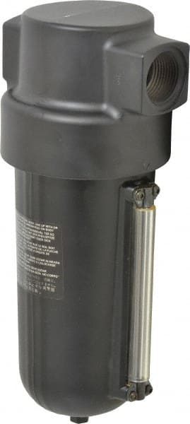Norgren - 1" Port, 11.88" High x 4-3/4" Wide Heavy Duty Filter with Metal Bowl, Automatic Drain - 425 SCFM, 250 Max psi, 150°F Max Temp, Sight Glass Included, 32 oz Bowl Capacity - Exact Tooling