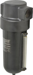 Norgren - 1" Port, 11.88" High x 4-3/4" Wide Heavy Duty Filter with Metal Bowl, Automatic Drain - 425 SCFM, 250 Max psi, 150°F Max Temp, Sight Glass Included, 32 oz Bowl Capacity - Exact Tooling