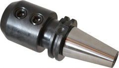 Collis Tool - CAT40 Taper Shank 32mm Hole End Mill Holder/Adapter - 2-1/2" Nose Diam, 4" Projection, Through-Spindle & DIN Flange Coolant - Exact Tooling