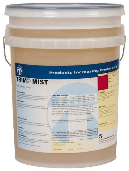 Master Fluid Solutions - Trim Mist, 5 Gal Pail Cutting & Grinding Fluid - Synthetic, For Milling - Exact Tooling