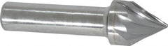 Made in USA - 1/2" Shank Diam, 9 Flute 60° Solid Carbide Countersink - Bright Finish, 2-1/2" OAL, Right Hand Cut - Exact Tooling