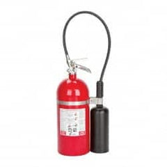 Kidde - 10 Lb, 10-B:C Rated, Carbon Dioxide Fire Extinguisher - 6.87" Diam x 19.37" High, 850 psi, 8' Discharge in 10 sec, Rechargeable, Aluminum Cylinder - Exact Tooling