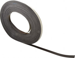 Mag-Mate - 100' Long x 1/2" Wide x 1/32" Thick Flexible Magnetic Strip - 4 Lb Max Pull Force, 2 Linear Ft/Lb Magnetic Pull Force, Adhesive Back - Exact Tooling