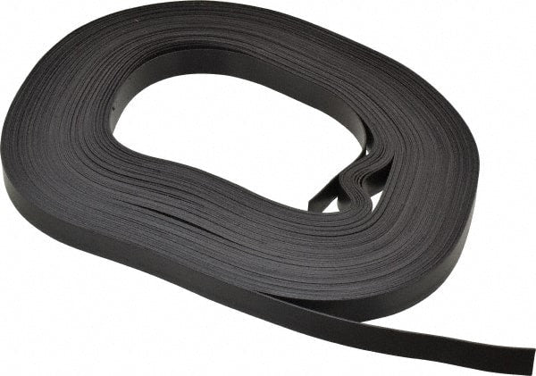 Mag-Mate - 100' Long x 1/2" Wide x 1/32" Thick Flexible Magnetic Strip - 4 Lb Max Pull Force, 2 Linear Ft/Lb Magnetic Pull Force, Plain Back - Exact Tooling
