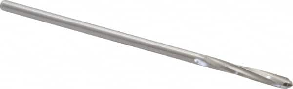 Alvord Polk - 1/8" High Speed Steel 4 Flute Chucking Reamer - Spiral Flute, 0.119" Straight Shank, 7/8" Flute Length, 3-1/2" OAL - Exact Tooling