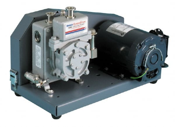 Welch Vacuum - 1 hp Rotary Vane Vaccum Pump - 115/230 Volts, 10.6 CFM, 20" Long x 14.1" Wide x 15.4" High - Exact Tooling