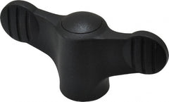KIPP - 3/8-16 Hole Thread, 2.95" Head Length, Thermoplastic, Tapped Bar / Wing Knob - 0.55" Hole Depth, 1.38" Hub Diam, 0.65" Hub Height, Black - Exact Tooling