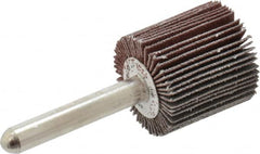 Camel Grinding Wheels - 1" Diam x 1" Face Width, Fine Aluminum Oxide Coated Mounted Flap Wheel - 1/4" Shank Mount, 120 Grit, 30,000 Max RPM - Exact Tooling