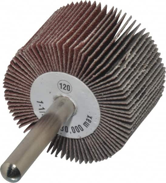 CGW Abrasives - 1-1/2" Diam x 1" Face Width, Fine Aluminum Oxide Coated Mounted Flap Wheel - Exact Tooling