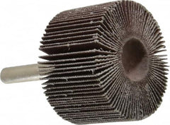 Camel Grinding Wheels - 1-1/2" Diam x 1" Face Width, Very Fine Aluminum Oxide Coated Mounted Flap Wheel - 1/4" Shank Mount, 180 Grit, 30,000 Max RPM - Exact Tooling