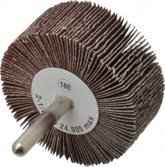 Camel Grinding Wheels - 2-1/2" Diam x 1" Face Width, Very Fine Aluminum Oxide Coated Mounted Flap Wheel - 1/4" Shank Mount, 180 Grit, 23,000 Max RPM - Exact Tooling