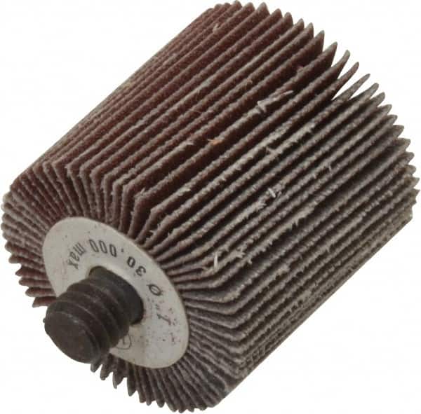 Camel Grinding Wheels - 1" Diam x 1" Face Width, Very Fine Aluminum Oxide Coated Mounted Flap Wheel - 1/4-20 Threaded Mount, 180 Grit, 30,000 Max RPM - Exact Tooling