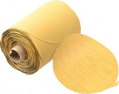 3M - 5" Diam, 180 Grit Aluminum Oxide Adhesive PSA Disc - Very Fine Grade, Gold, A Weighted Backing, Flexible, Use with Random Orbital Sanders - Exact Tooling