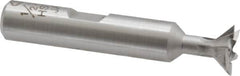 Interstate - 1/2" Diam x 1/4" Width of Cut, 45° Included Angle, Cobalt Dovetail Cutter - 3/8" Shank Diam, 1-7/8" Shank Length, 2-1/8" Overall Length - Exact Tooling