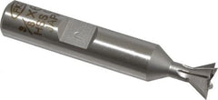 Interstate - 3/8" Diam x 3/16" Width of Cut, 60° Included Angle, Cobalt Dovetail Cutter - 3/8" Shank Diam, 2-1/8" Overall Length, Uncoated - Exact Tooling