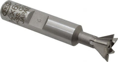 Interstate - 1/2" Diam x 7/32" Width of Cut, 60° Included Angle, Cobalt Dovetail Cutter - 3/8" Shank Diam, 2-1/8" Overall Length, Uncoated - Exact Tooling