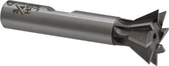 Interstate - 3/4" Diam x 5/16" Width of Cut, 60° Included Angle, Cobalt Dovetail Cutter - 3/8" Shank Diam, 2-1/8" Overall Length, Uncoated - Exact Tooling