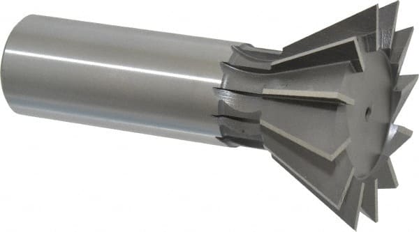 Interstate - 1-7/8" Diam x 13/16" Width of Cut, 60° Included Angle, Cobalt Dovetail Cutter - 7/8" Shank Diam, 3-1/4" Overall Length, Uncoated - Exact Tooling