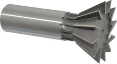 Interstate - 1-7/8" Diam x 13/16" Width of Cut, 60° Included Angle, Cobalt Dovetail Cutter - 7/8" Shank Diam, 3-1/4" Overall Length, Uncoated - Exact Tooling