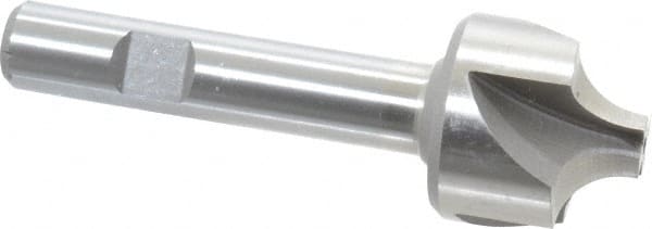 Interstate - 11/32" Radius, 1-1/8" Mill Diam, 4 Flute Cobalt Corner Rounding End Mill - Single End, Uncoated, 3-1/2" OAL, 1/2" Shank Diam - Exact Tooling
