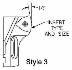 Parlec - Series Twin Bore Roughing, Right Hand Cut, Boring Cartridge - WCMX 08 Insert, 10° Lead Angle - Exact Tooling