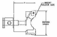 Parlec - 62.99mm Body Diam, Manual Twin Cutter Boring Head - 66.29mm to 123.44mm Bore Diam - Exact Tooling