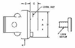 Parlec - PC6 Modular Connection 1-1/4" Pilot Diam Shell Mill Holder - 1.03" Flange to Nose End Projection, 2-3/4" Nose Diam - Exact Tooling