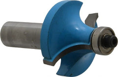 ROMAN CARBIDE - 1-1/2" Cut Diam, 3/4" Length of Cut, 2 Flute, Round-Over, Edge Profile Router Bit - Carbide-Tipped, 1/2" Shank Diam, 1-1/2" Shank Length, 2-5/8" OAL, Uncoated, Piloted - Exact Tooling