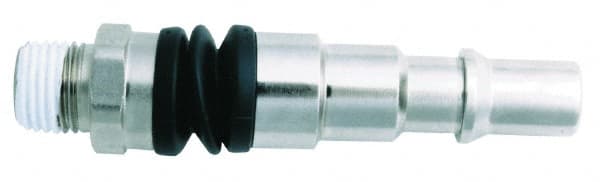 Value Collection - 1/4 Male NPT Pneumatic Hose Swivel Fitting - Steel, Nickel Plated, Industrial Interchange - Exact Tooling