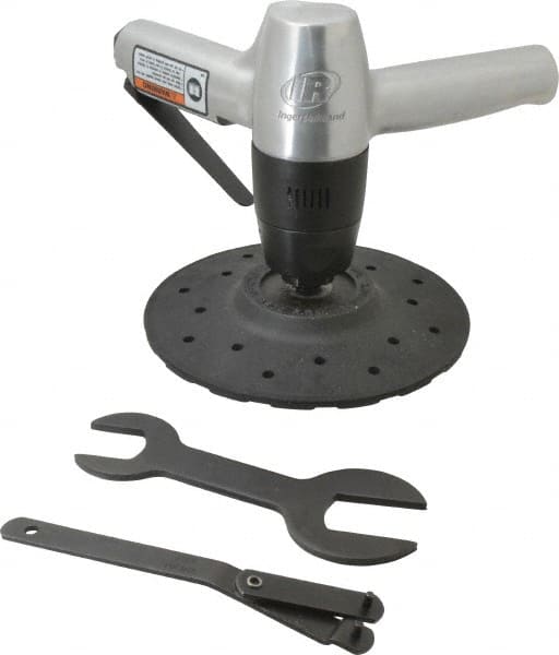 Ingersoll-Rand - 7" Max Disc, 6,000 RPM, Pneumatic Handheld Disc Sander - 22 CFM, 1/4 NPT Inlet, 0.8 hp - Exact Tooling