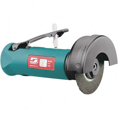 Dynabrade - 3" Wheel Diam, 20,000 RPM, Pneumatic Cutoff & Cutoff-Grinder Tool - Straight Handle, 1/4 NPT Inlet - Exact Tooling