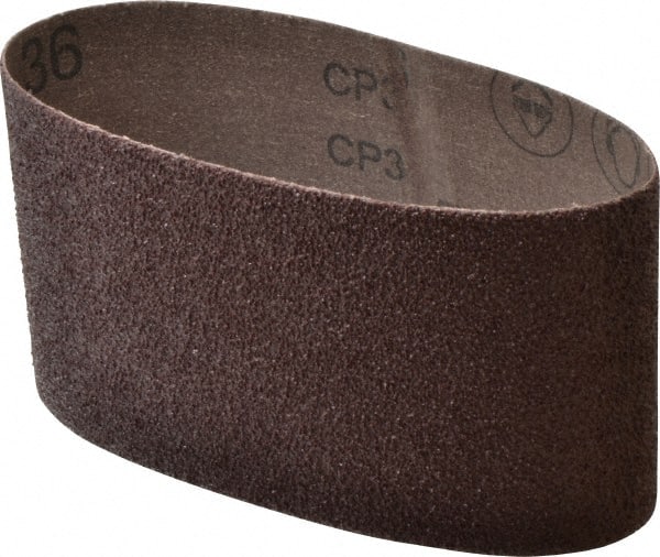 3M - 3-1/2" Wide x 15-1/2" OAL, 36 Grit, Aluminum Oxide Abrasive Belt - Aluminum Oxide, Very Coarse, Coated, X Weighted Cloth Backing, Series 341D - Exact Tooling