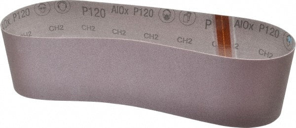 3M - 4" Wide x 36" OAL, 120 Grit, Aluminum Oxide Abrasive Belt - Aluminum Oxide, Fine, Coated, X Weighted Cloth Backing, Series 341D - Exact Tooling