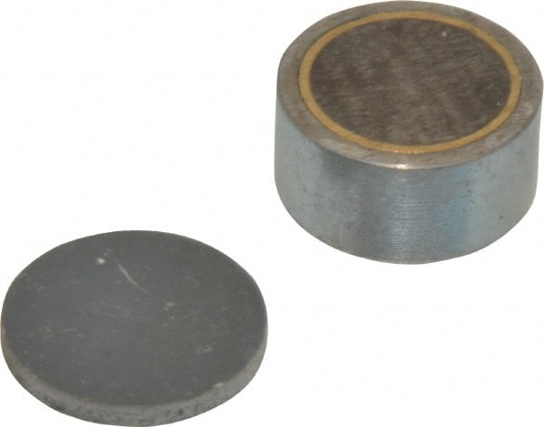 Mag-Mate - 1/4-2 Thread, 1" Diam, 1/2" High, 46 Lb Average Pull Force, Neodymium Rare Earth Pot Magnet - 0.15" Deep Tapped Hole, Steel Pot, Uninsulated - Exact Tooling