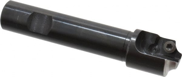 Cutting Tool Technologies - 0.25 to 0.25 Inch Cutting Radius, 1 Inch Cutter Diameter, 1 Style CV 15 Insert, 3/4 Inch Shank Diameter, Indexable Concave Radius Cutter - 4.5 Inch Overall Length, Through Coolant - Exact Tooling