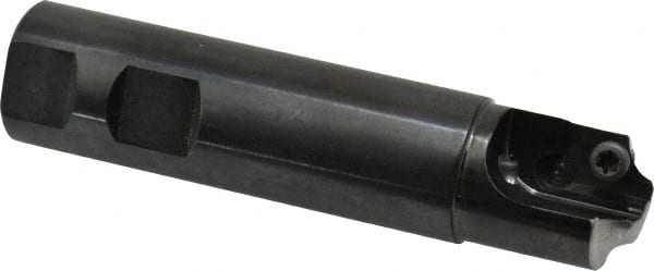 Cutting Tool Technologies - 0.25 to 0.25 Inch Cutting Radius, 1 Inch Cutter Diameter, 1 Style CV 15 Insert, 1 Inch Shank Diameter, Indexable Concave Radius Cutter - 4.5 Inch Overall Length, Through Coolant - Exact Tooling