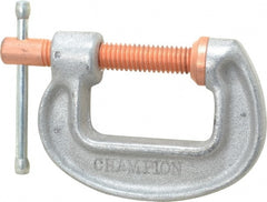 Made in USA - Light-Duty 1-1/2" Max Opening, 1-1/4" Throat Depth, Aluminum Alloy Standard C-Clamp - 850 Lb Capacity, 0" Min Opening, Standard Throat Depth - Exact Tooling