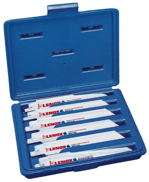 Lenox - 8" Long x 1" Thick, Bi-Metal Reciprocating Saw Blade - 8 TPI, Toothed Edge, Universal Shank - Exact Tooling