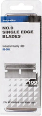 PHC - 100 Piece Steel Single Edge Blade - 1-1/2" OAL, 0.009" Blade Thickness - Exact Tooling