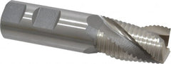 Interstate - 1" Diam, Coarse Pitch, 1-5/8" LOC, 3 Flute Cobalt Roughing Square End Mill - Uncoated, 4-1/8" OAL, 1" Shank Diam, Single End, Centercutting - Exact Tooling