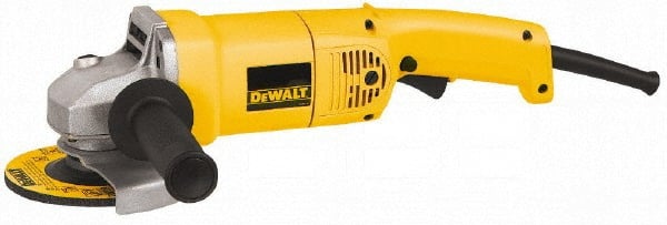DeWALT - 5" Wheel Diam, 10,000 RPM, Corded Angle & Disc Grinder - 5/8-11 Spindle, 12 Amps - Exact Tooling