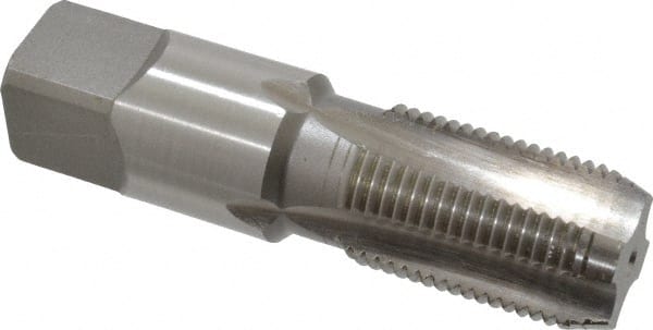 Kennametal - 3/8-18 NPSF Thread, 4 Flute Standard Pipe Tap - 2-9/16" OAL, 1-1/16" Thread Length, 0.7" Shank Diam, Bright Finish, High Speed Steel - Exact Tooling