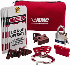 NMC - 12 Piece Electrical Lockout Kit - Keyed Differently, Comes in Pouch - Exact Tooling