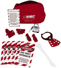 NMC - 20 Piece Electrical Lockout Kit - Keyed Differently, Comes in Pouch - Exact Tooling