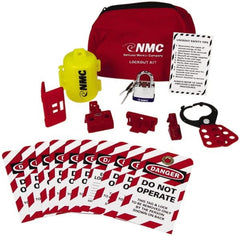 NMC - 18 Piece Electrical Lockout Kit - Keyed Differently, Comes in Pouch - Exact Tooling