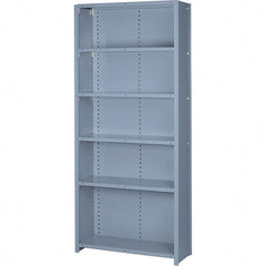 Lyon - 6 Shelf, 600 Lb. Capacity, Closed Shelving Starter Unit - 36 Inch Wide x 24 Inch Deep x 84 Inch High, Gray - Exact Tooling