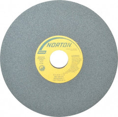 Norton - 8" Diam x 1-1/4" Hole x 1/2" Thick, I Hardness, 100 Grit Surface Grinding Wheel - Silicon Carbide, Type 1, Fine Grade, 3,600 Max RPM, Vitrified Bond, No Recess - Exact Tooling