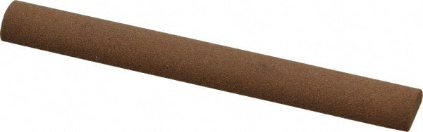 Norton - 4" Long x 1/2" Diam Aluminum Oxide Sharpening Stone - Half Round, Medium Grade - Exact Tooling