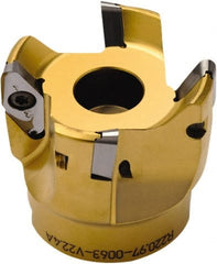 Seco - 4" Cut Diam, 0.394" Max Depth, 1-1/2" Arbor Hole, 5 Inserts, VPGX 2206 Insert Style, Indexable Copy Face Mill - 25,000 Max RPM, 2-1/4 High, Through Coolant - Exact Tooling