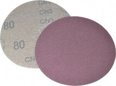 3M - 5" Diam, 80 Grit Aluminum Oxide Adhesive PSA Disc - Medium Grade, X Weighted Cloth Backing, For Bench Top Motors, Random Orbital Sanders - Exact Tooling